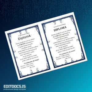 Editable Romania School of Călărași Parent Diploma Page Preview - EditDocs